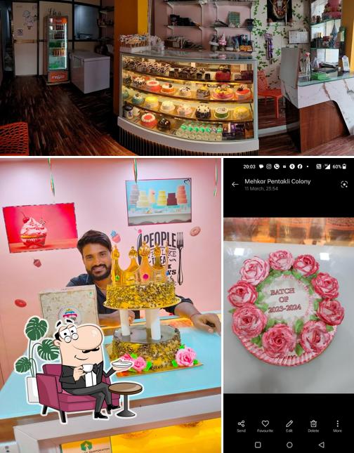 The interior of Jagdamba Cake Palace Mehkar Maharastra