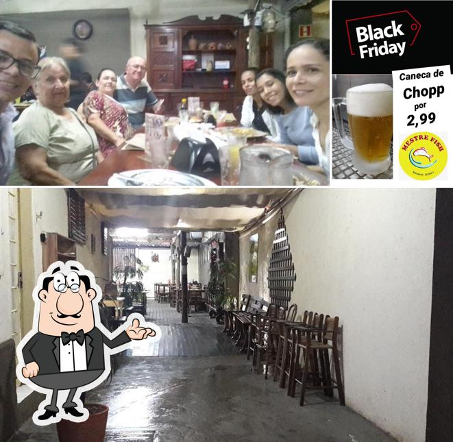 A ilustração do Mestre Fish’s interior e cerveja