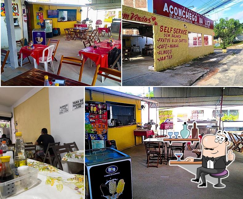 O interior do Aconchego da Lila Restaurante