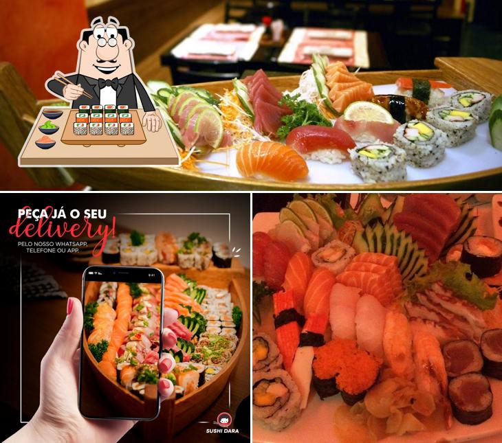 Prove diversas opções de sushi