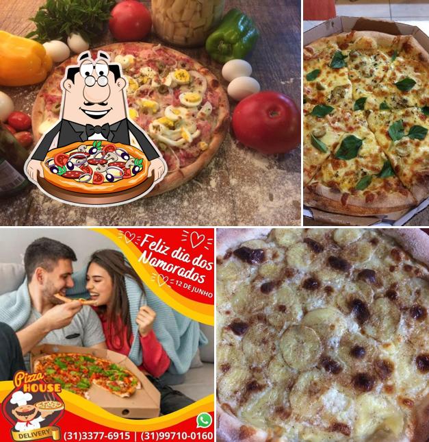 Peça diferentes variedades de pizza