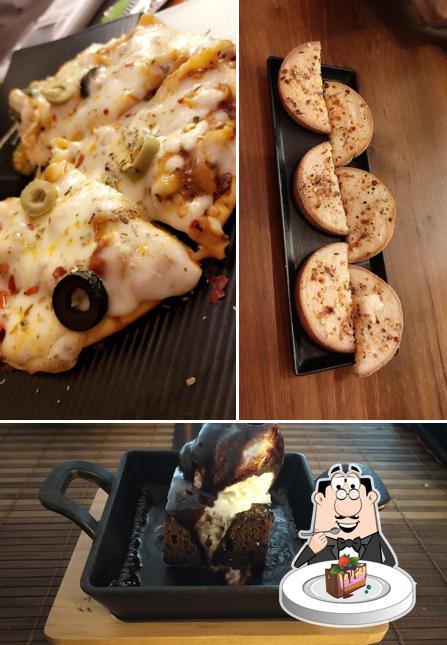 Chocolate cake at Apna Adda Cafe