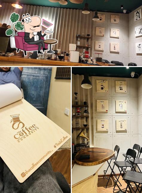 Take a seat at one of the tables at The Coffee Community