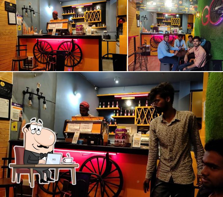 Take a seat at one of the tables at The chai theka