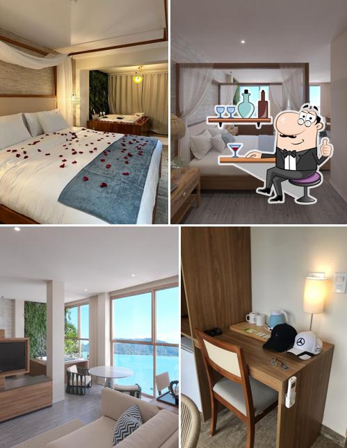 O interior do Catalina Hotel Ubatuba