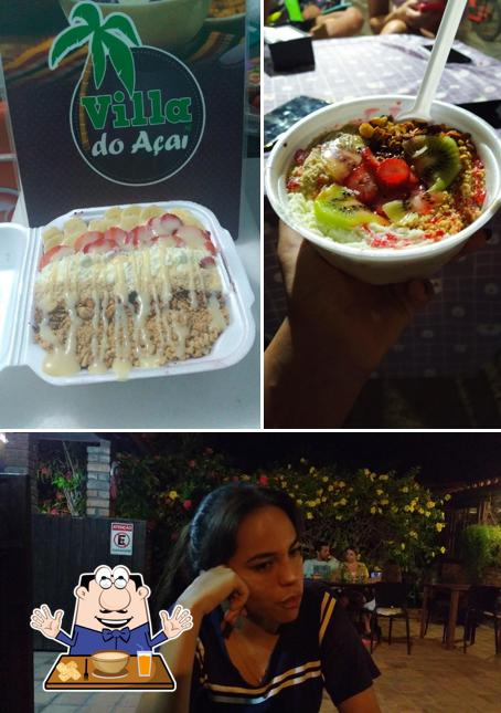 A comida e interior do restaurante