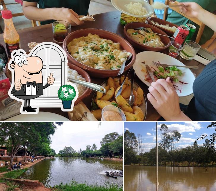 Confira a ilustração mostrando exterior e comida a Estância Primavera