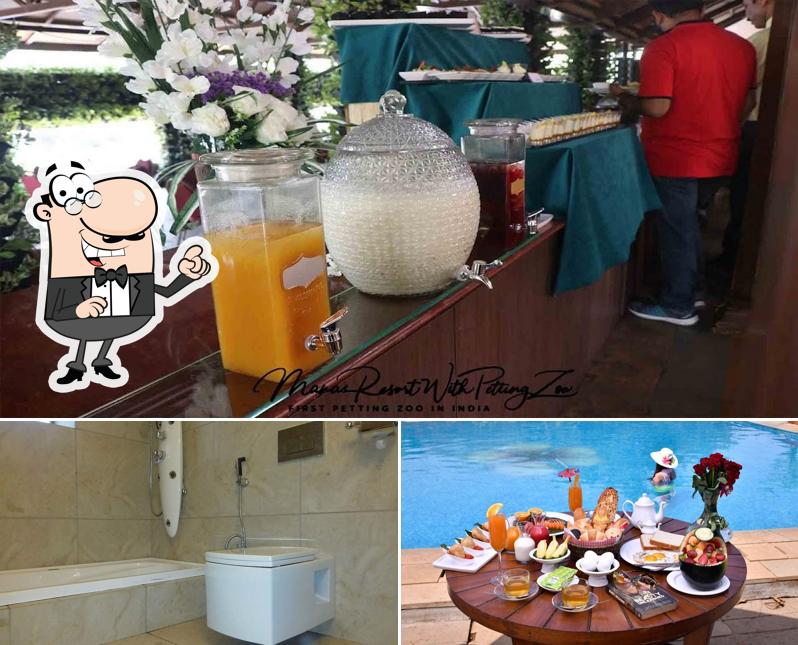 Among different things one can find interior and beverage at Manas Resort, Igatpuri [Petting Zoo and Organic Farm]