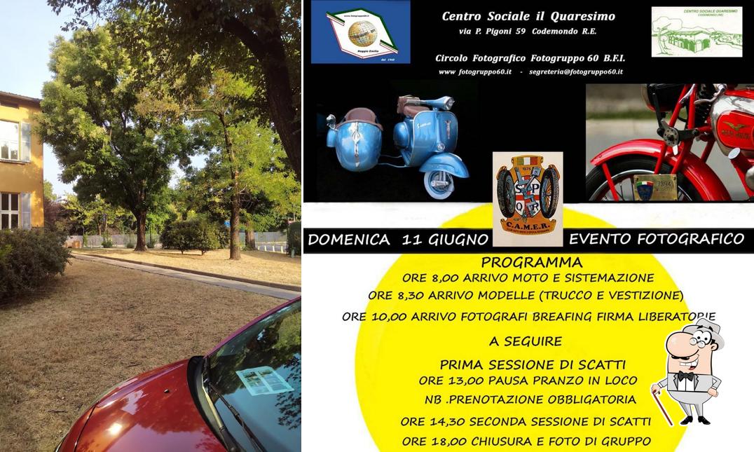 Puoi goderti l'aria fresca da seduto all'esterno di Centro Sociale Orologio