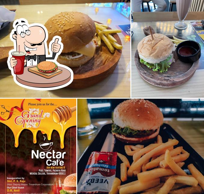 Get a burger at Nectar Cafe