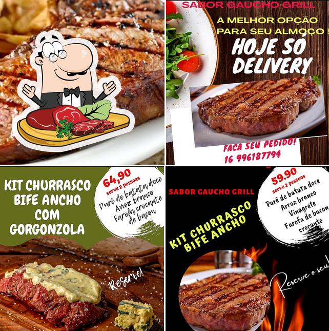Escolha pratos de carne no Sabor Gaúcho Grill Ibitinga
