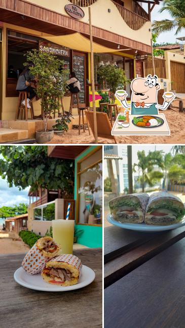 A imagem da comida e exterior no SANDWICHERIA