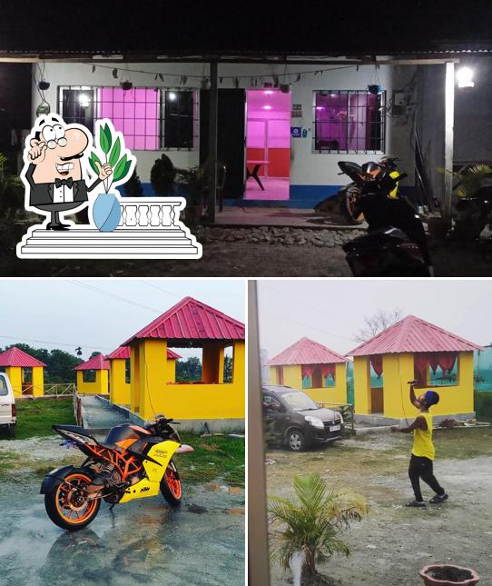 The restaurant's exterior and interior