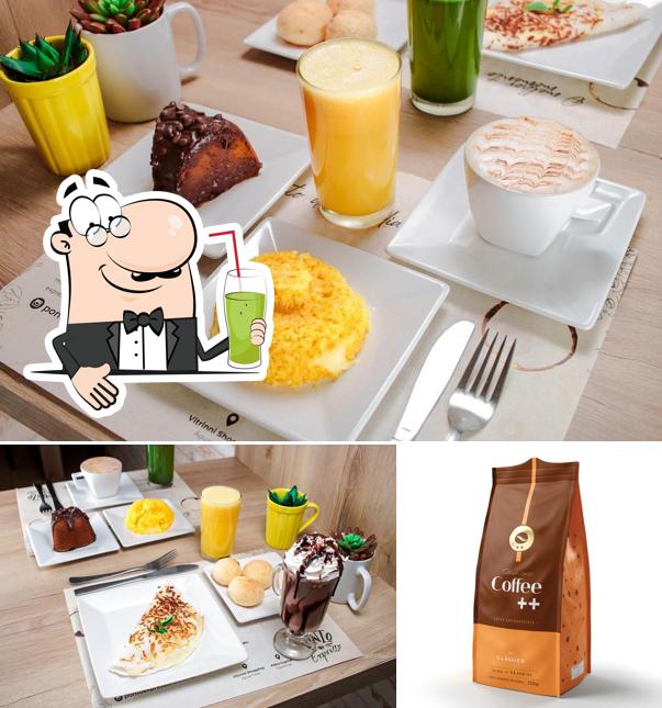 Ponto Expresso Cafés Especiais serve uma seleção de bebidas