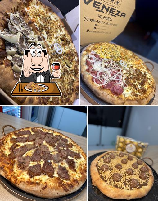 No Pizzaria Veneza, você pode conseguir pizza