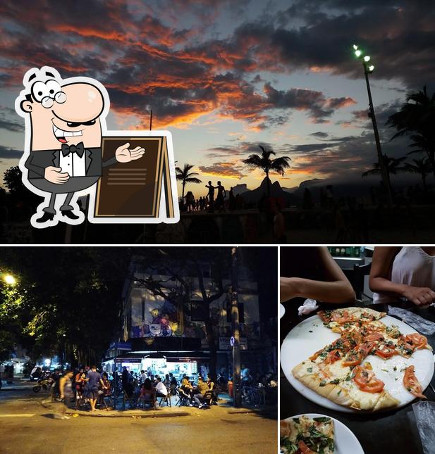 A exterior e comida do restaurante