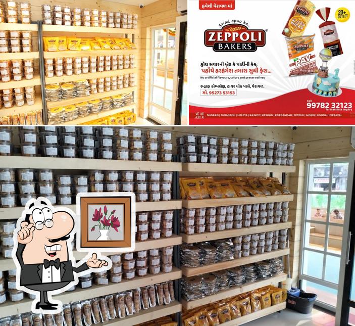 The interior of Zeppoli.bakers.Veraval