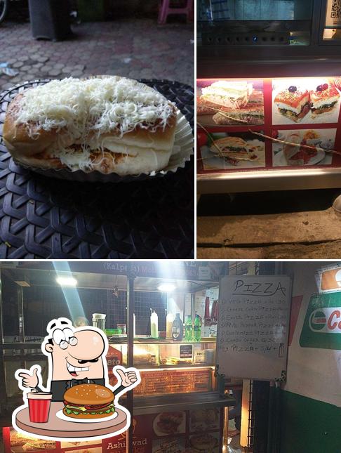 Get a burger at Ashirwad Snacks Zone