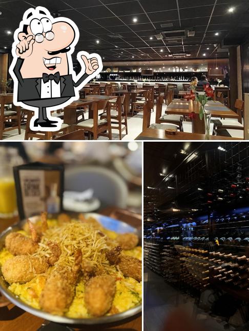 Sente em uma das mesas no Coco Bambu Guarulhos