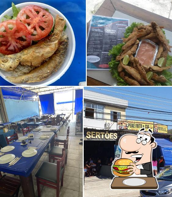 Peça um hambúrguer no Peixe Frito & Cia