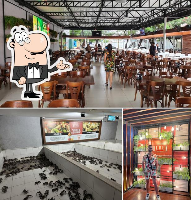Sente em uma das mesas no Restaurante Caldinho do Nenen - Pina