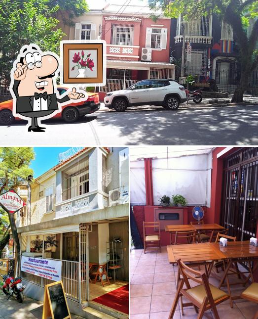 A ilustração do Almond Restaurante’s interior e exterior