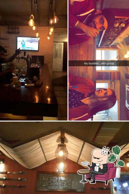 Take a seat at one of the tables at The Backyard