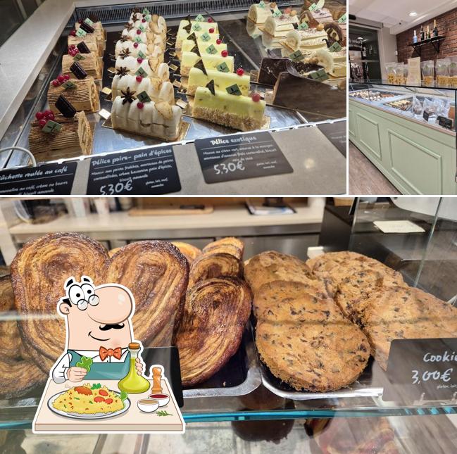 Voici la photo indiquant la nourriture et intérieur sur Aux Saveurs des Saisons