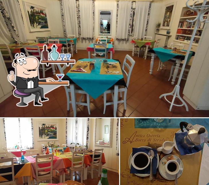 La foto di interni e bevanda da Antica Osteria Bocca di Strada di Giuffredi Diego