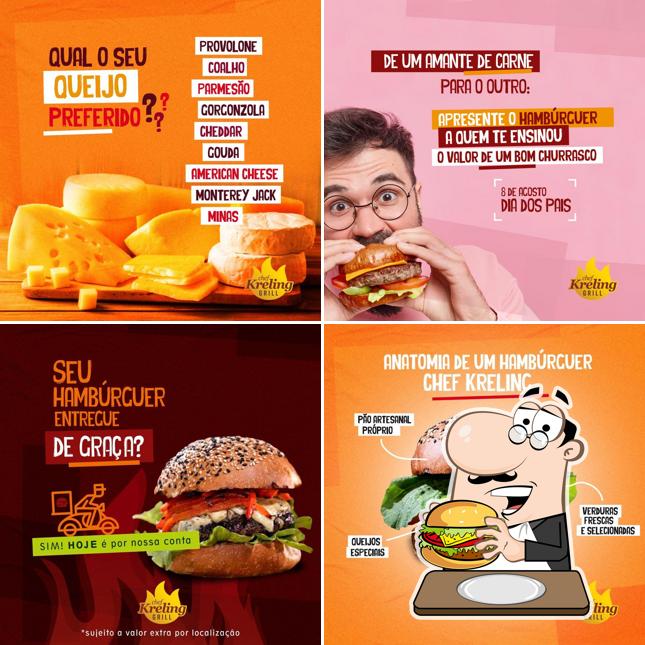 Delicie-se com um hambúrguer no Chef Kreling Grill