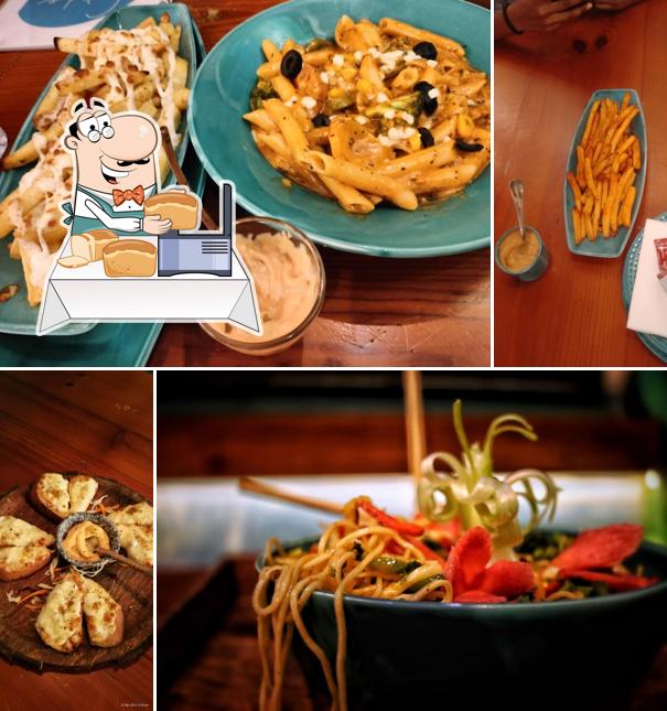 Garlic bread at Blue Arch Cafe