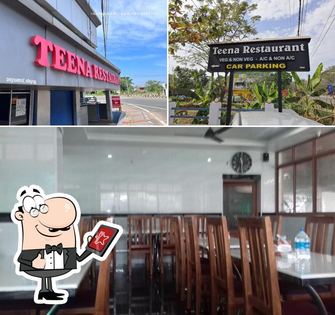 Among various things one can find exterior and interior at Teena Restaurant