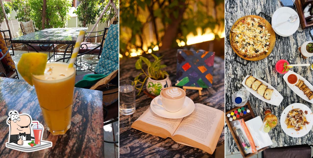 Enjoy a beverage at Nutmeg cafe pushkar