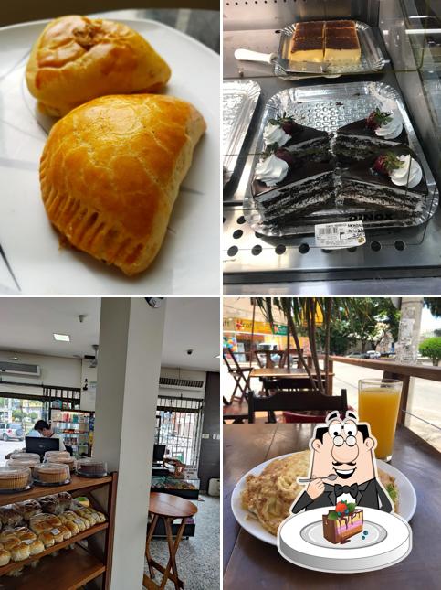 Bolo de chocolate em Padaria Doce Pão Lancheria