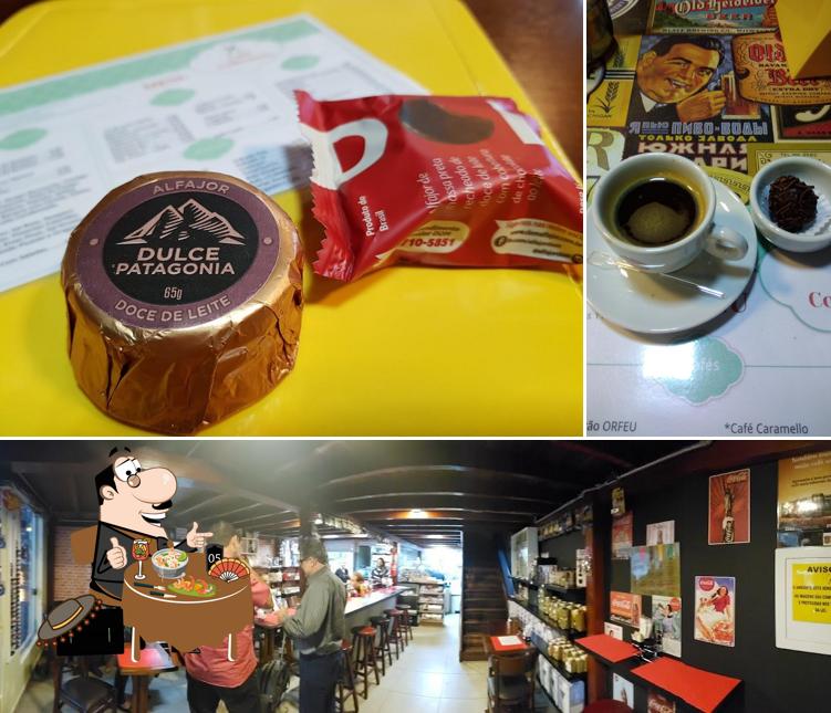 Dê uma olhada a foto ilustrando comida e interior no Café Collecione