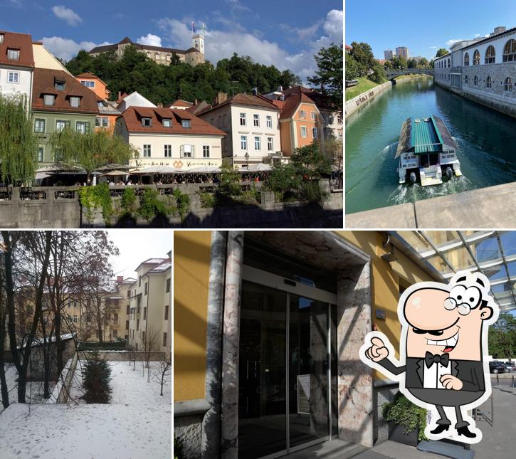 Puoi goderti l'aria fresca da seduto all'esterno di City Hotel Ljubljana
