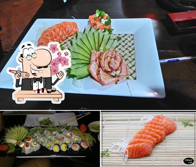 Rolos de sushi são oferecidos por Oshent Sushi