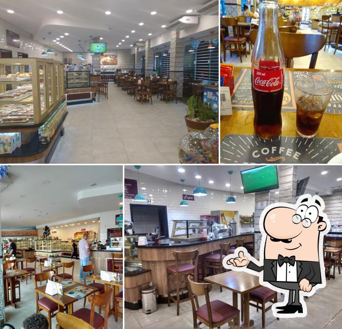 O interior do Galles Padaria e Pizzaria