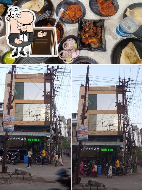 Check out the photo showing exterior and food at Hamza Non Veg Restaurant