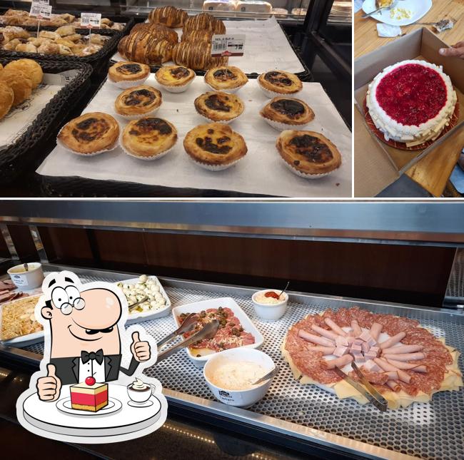 Padaria e Confeitaria Santa Marta serve uma seleção de pratos doces