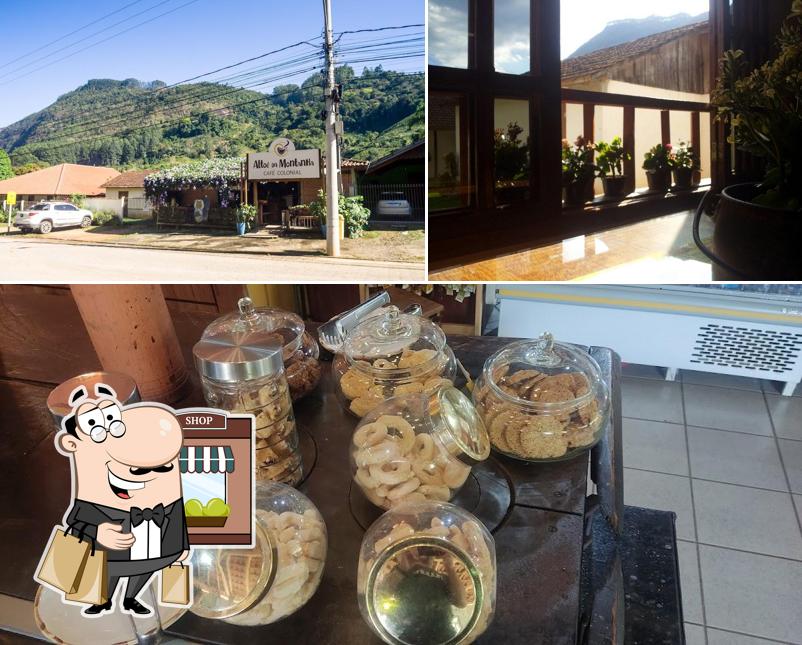 A imagem da exterior e comida no Altoé da Montanha - Café Colonial