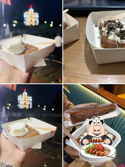 Food at Uncle J’s Waffle and Juice Bar