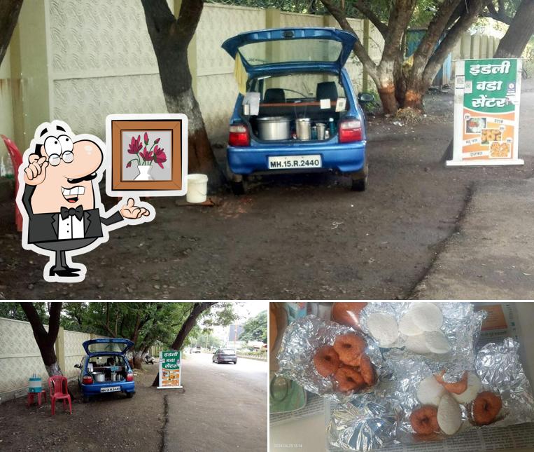 The restaurant's interior and food