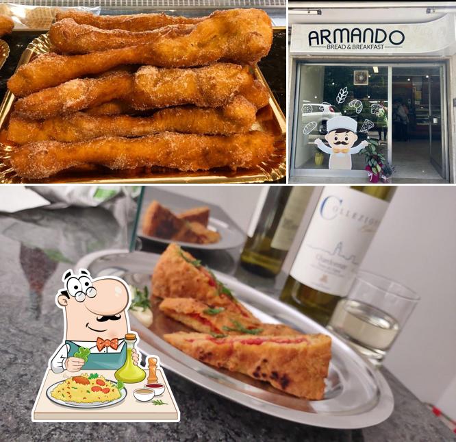 La cibo e esterno del ristorante