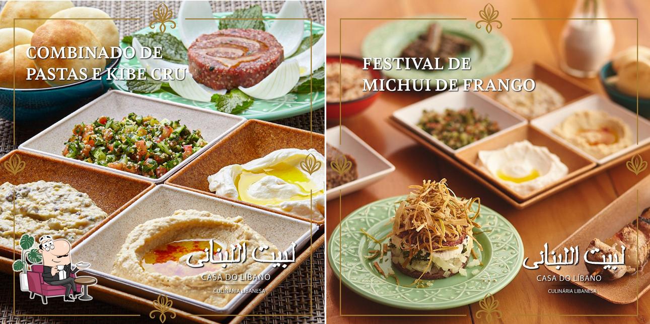 Sente em uma das mesas no Casa do Libano Botucatu