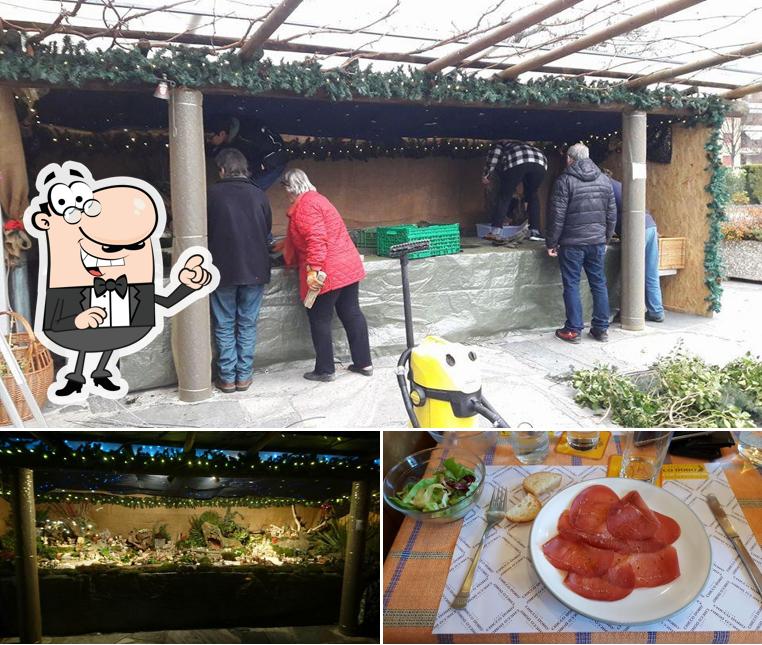 La esterno e cibo del ristorante