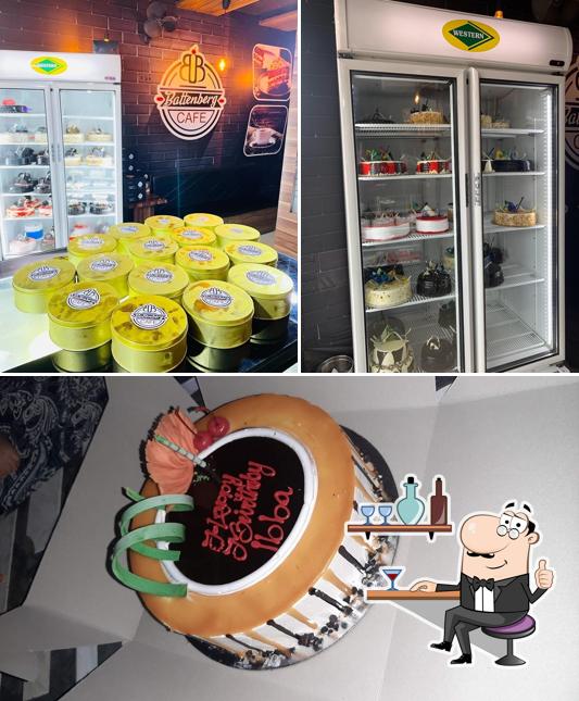 The picture of Battenberg Cafe Live Cake’s interior and food