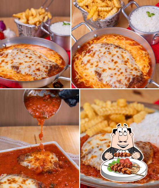 Creme brulée em Parmegiane-se - Jardim Imperial - Delivery em Cuiabá, Parmegiana de Filé Mingon, Frango, Alcatra e Beringela