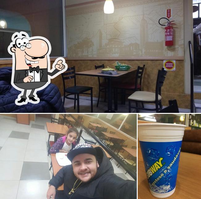 A ilustração da interior e cerveja no Subway