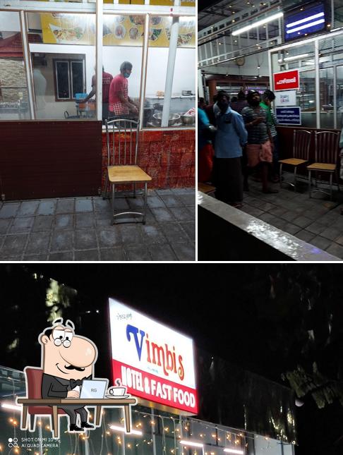 The interior of Vimbis Restaurant, Irinjalakuda